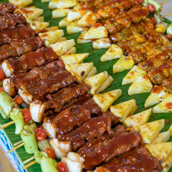 Beef and pork barbecue prepare to eat — Stock Photo, Image