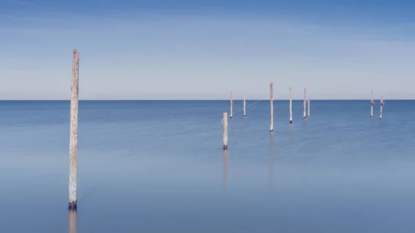 Long Exposure Picture Fyke Ijsselmeer Endless Horizon Spring — Stock Photo, Image