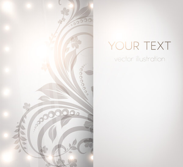 Empty storefront with floral seamless background.