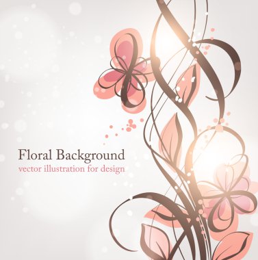 el ile tebrik vektör kartı retro tasarım çiçek, çiçek arka plan çekilmiş