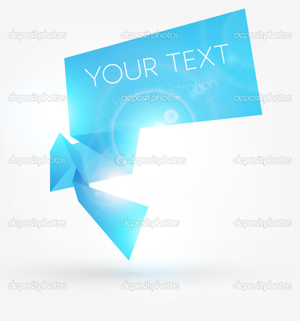 Abstract origami speech bubble vector background