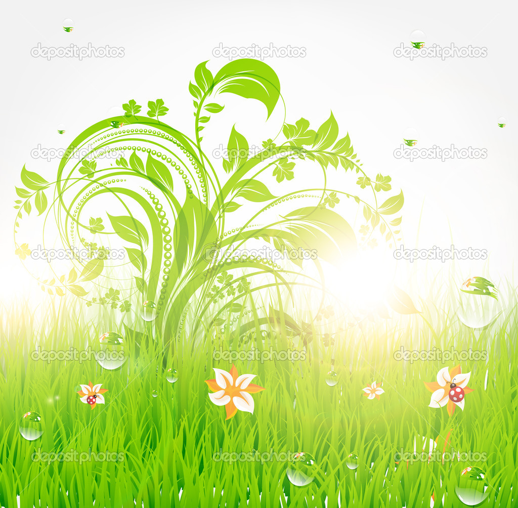 Abstract colorful bright spring or summer floral background with flowers