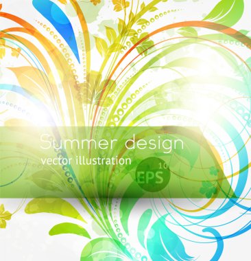 Grunge tasarım yaz çiçek arka plan