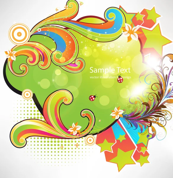 Grunge Summer floral Arrière-plan pour le design — Image vectorielle