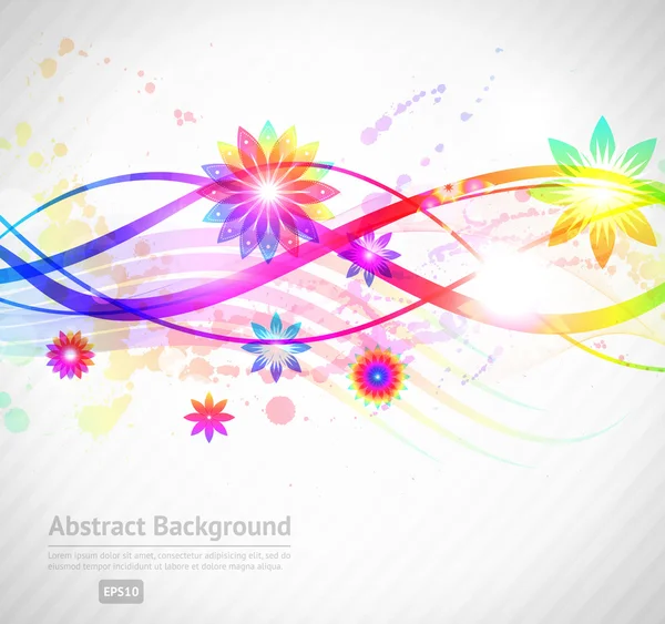 Banner floral moderno abstrato com flores —  Vetores de Stock