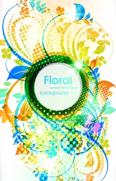 Grunge verano floral fondo para el diseño — Vector de stock