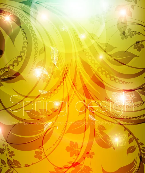 Seamless Wallpaper Background with sun shine, glow sparks and stars — Stock Vector