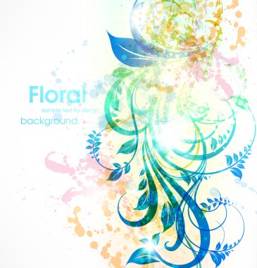 yaz çiçek tasarım öğeleri ile güneş