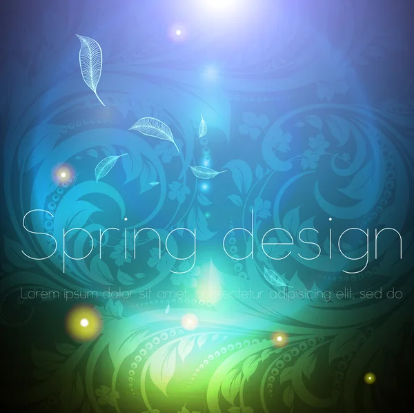 Abstract vector colorful bright spring or summer floral background with flowers for design — Stock Vector