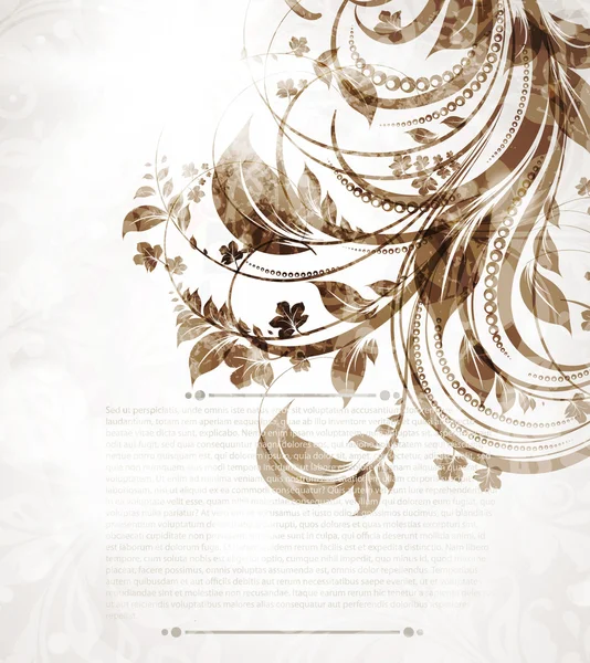 手绘花卉背景的鲜花，复古设计贺卡矢量 — 图库矢量图片