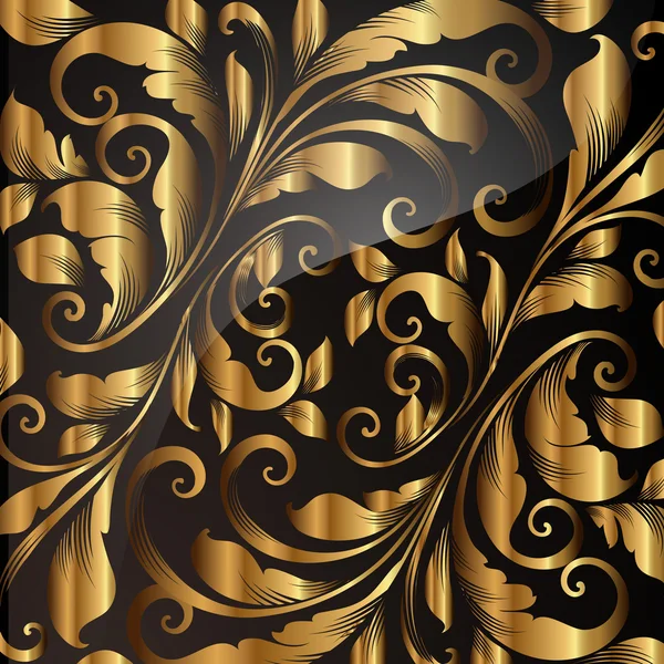 Seamless wallpaper pattern gold, vector. — Stock Vector