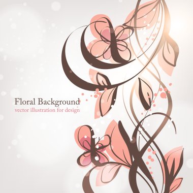 el ile tebrik vektör kartı retro tasarım çiçek, çiçek arka plan çekilmiş