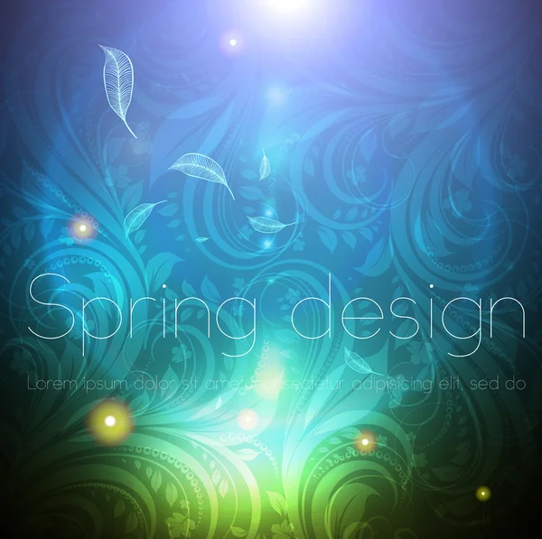 Abstract vector colorful bright spring or summer floral background with flowers for design — Stock Vector