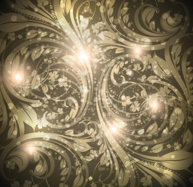 Dikişsiz duvar kağıdı deseni altın, vektör