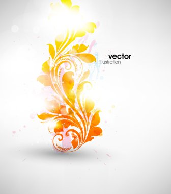 el ile tebrik vektör kartı retro tasarım çiçek, çiçek arka plan çekilmiş