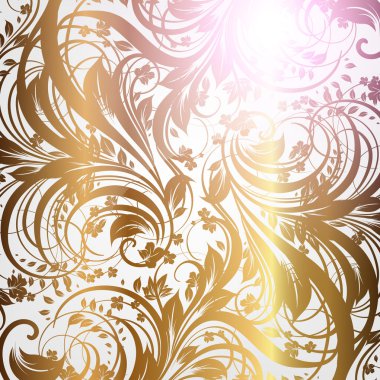 Dikişsiz duvar kağıdı deseni altın, vektör