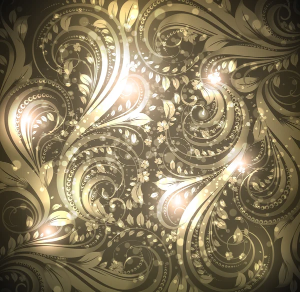 Seamless wallpaper pattern gold, vector — Stock Vector