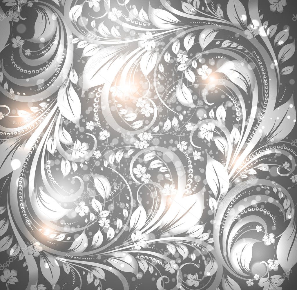 Seamless wallpaper pattern silver, vector