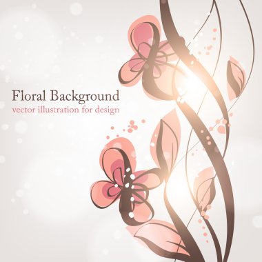 el ile tebrik vektör kartı retro tasarım çiçek, çiçek arka plan çekilmiş