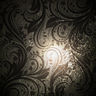 çiçek desenli duvar kağıdı tasarımı, siyah için dikişsiz çiçek arka plan.