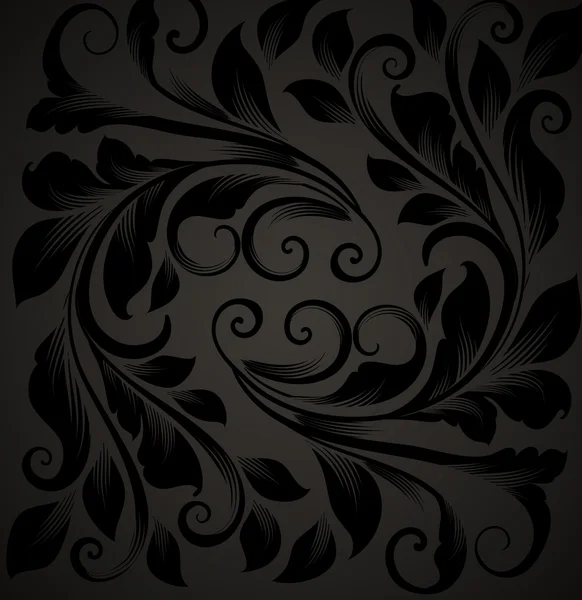 Άνευ ραφής floral φόντο με σχέδιο λουλούδια για σχεδίαση ταπετσαρία, μαύρο — Διανυσματικό Αρχείο