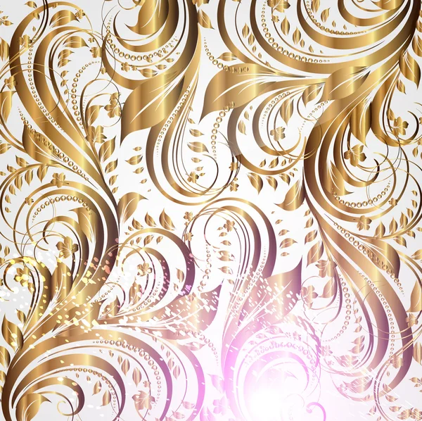 Seamless summer wallpaper pattern gold — Stock Vector