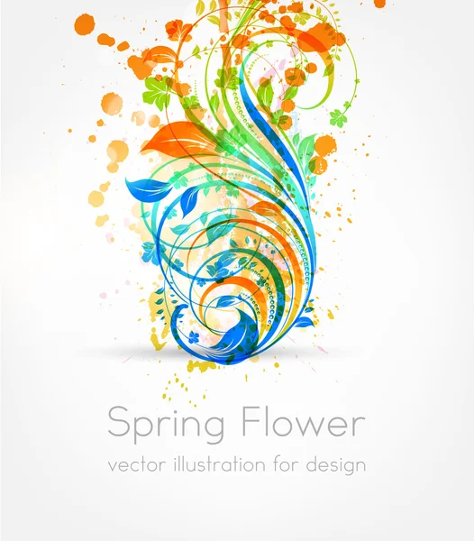 봄 꽃 배경 디자인 — 스톡 벡터