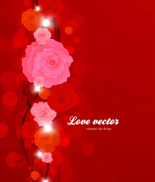 Vector rose flower background — Stock Vector