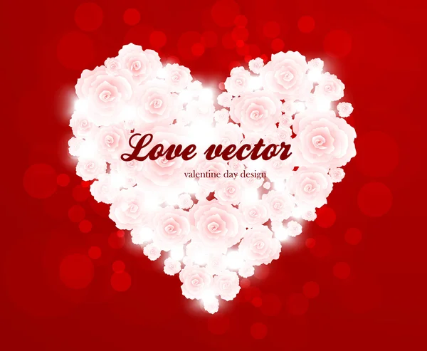 Valentine rose heart — Stock Vector