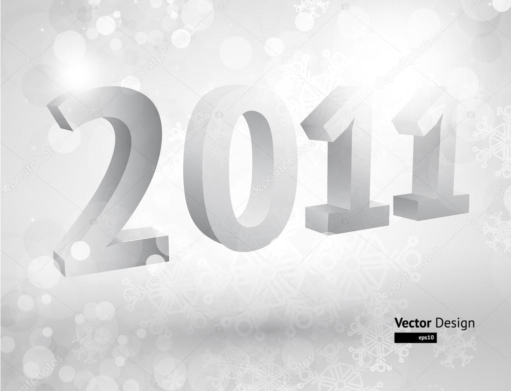 New Years 3D card 2011 with back light and place for your text