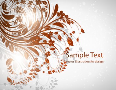 el ile tebrik vektör kartı yaz retro tasarım çiçek, çiçek arka plan çekilmiş.