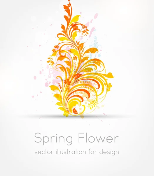 Fond floral dessiné à la main avec des fleurs, carte vectorielle de voeux pour un design rétro — Image vectorielle