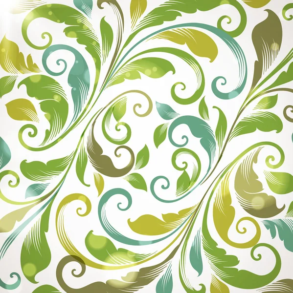 Papier peint sans couture avec ornement floral avec des feuilles et des fleurs pour un design vintage — Image vectorielle
