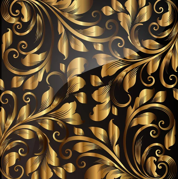 Seamless wallpaper pattern gold, vector — Stock Vector