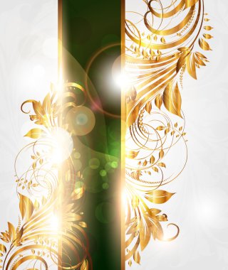 Yaz vektör altın çiçek afiş klasik tasarım