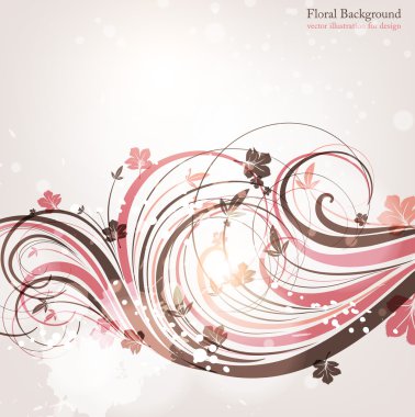 el ile tebrik vektör kartı retro tasarım çiçek, çiçek arka plan çekilmiş