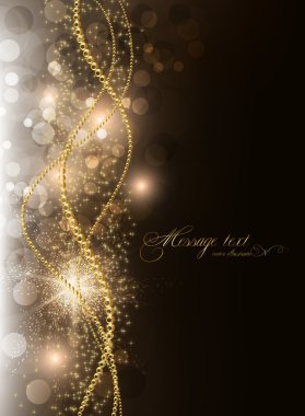 zarif sihirli altın arka plan ile metin davet için bir yer. yıldız, sun shine ve kıvılcım