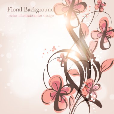 el ile tebrik vektör kartı retro tasarım çiçek, çiçek arka plan çekilmiş