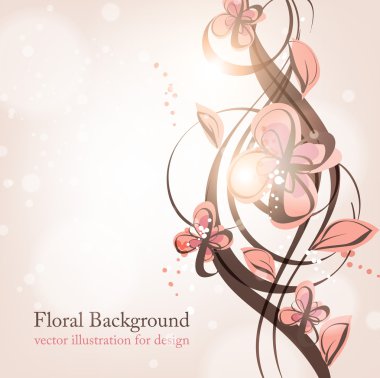 el ile tebrik vektör kartı retro tasarım çiçek, çiçek arka plan çekilmiş