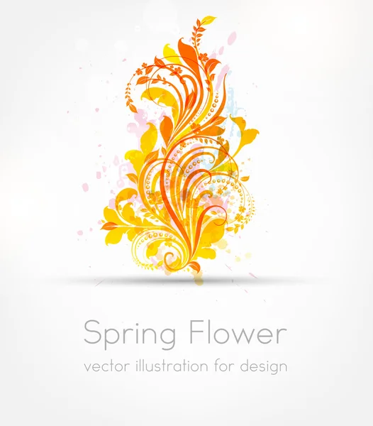 Hand Drawn floral background with flowers, greeting vector card for retro design — Stock Vector