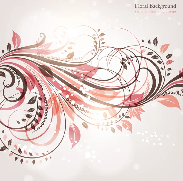 Hand Drawn floral background with flowers, greeting vector card for retro design — Stock Vector