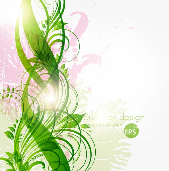 Abstract floral background with place for your text — Stock Vector