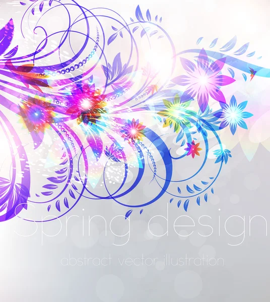 Design de fundo floral com ornamento de flores. Vetor —  Vetores de Stock