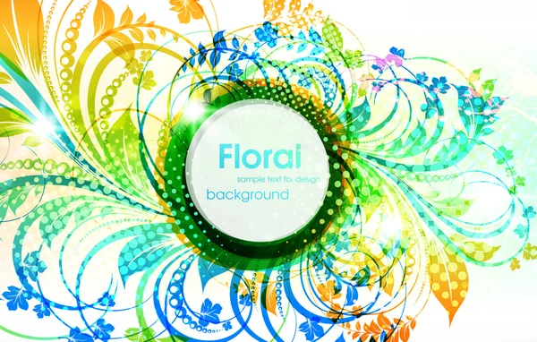 Grunge verano floral fondo para el diseño — Vector de stock