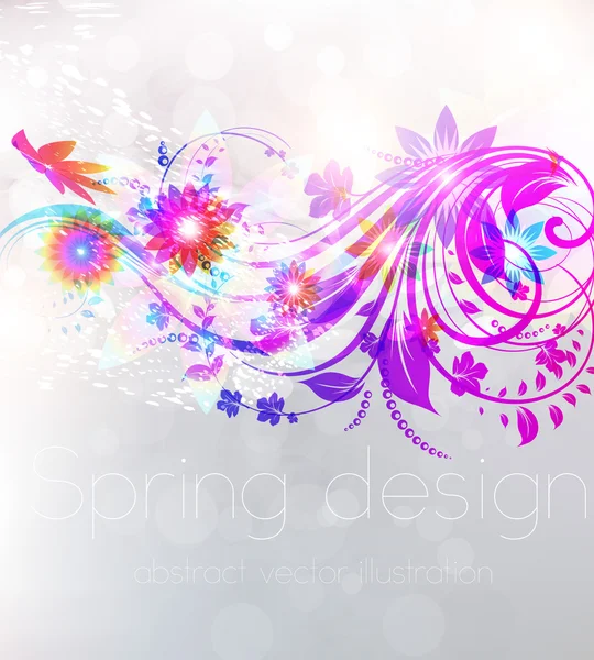 Floral Background design with flower ornament. Vector — Stock Vector
