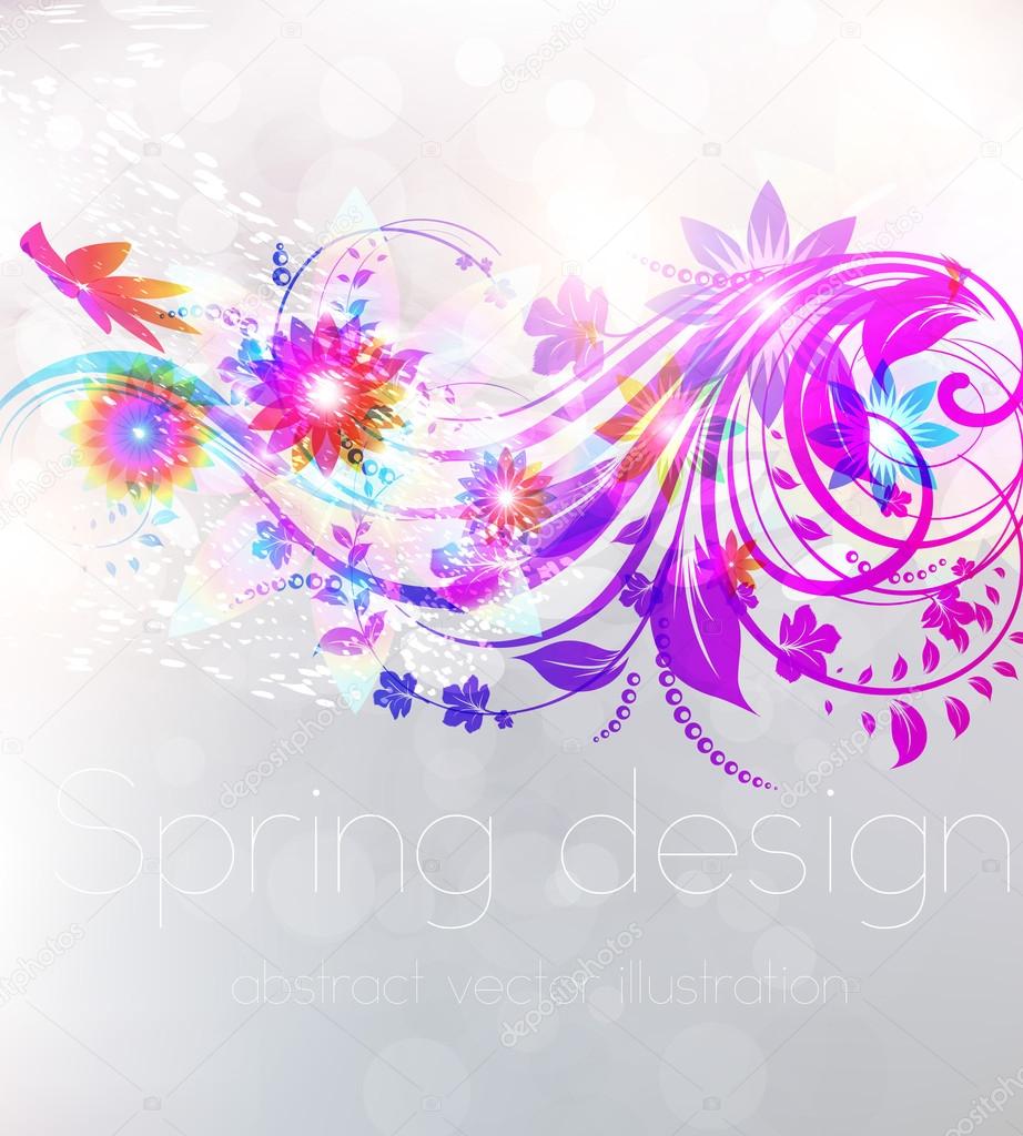 Floral Background design with flower ornament. Vector
