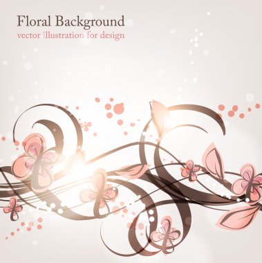 el ile tebrik vektör kartı retro tasarım çiçek, çiçek arka plan çekilmiş