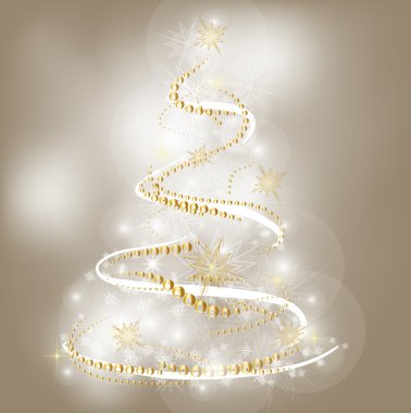 Dekoratif arka planda stilize edilmiş Noel ağacı