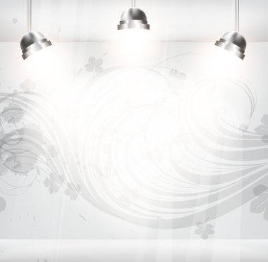 çiçek antika arka plan boş mağazası.