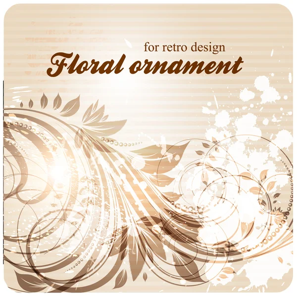 Fond floral dessiné à la main avec des fleurs, carte vectorielle de voeux pour un design rétro — Image vectorielle
